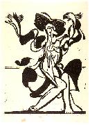 Ernst Ludwig Kirchner Dancing Mary Wigman - Woodcut USA oil painting artist